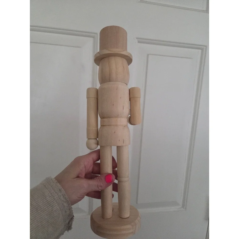 Unfinished Wood Bunny Nutcracker Easter Rabbit DIY Paintable Holiday Craft